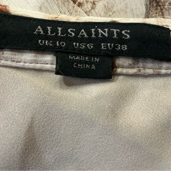 All Saints Brown and White Maxi Asymmetrical Skirt - Picture 5 of 7